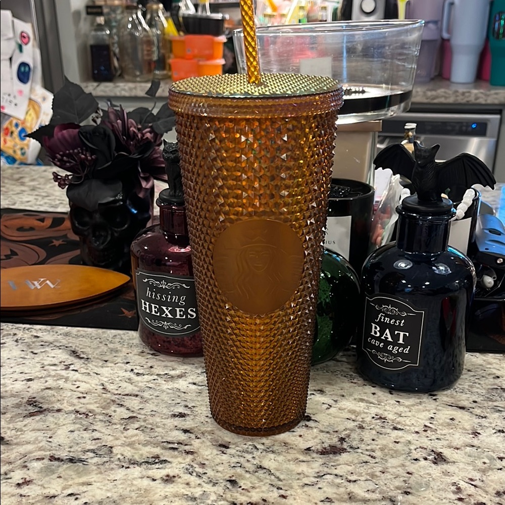 Starbucks Gold Studded Tumbler with Straw